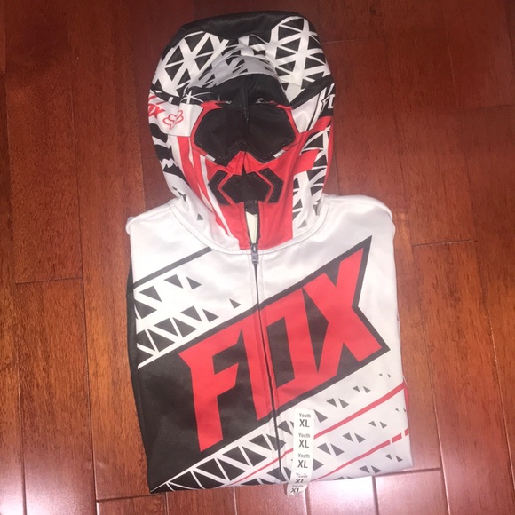 Fox Shirts Tops Boys Given Face Mask Zip Up Hoodie Sz Xl New Poshmark